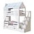 Madrid Kids 2-Tier Bed House with Ladder 3D model small image 1