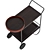 Stylish Metal Food Trolley 3D model small image 3