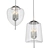 Teruel: 4-Light Pendant with Glass Shade 3D model small image 1