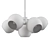 Milk Glass Staggered Chandelier 3D model small image 2