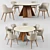 Icaro Ceramic Top Dining Table with Lazy Susan - Elegant and Functional 3D model small image 1