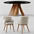 Icaro Ceramic Top Dining Table with Lazy Susan - Elegant and Functional 3D model small image 3