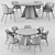 Icaro Ceramic Top Dining Table with Lazy Susan - Elegant and Functional 3D model small image 4