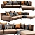 Dalton Leather Sofa: Stylish Italian Design 3D model small image 1