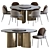 Sea Foam Dining Set: Modern Baron Chair & Round Table 3D model small image 2