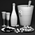 Sparkling Delight: Champagne & Strawberries 3D model small image 2