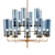 Brass & Blue Glass Chandelier 3D model small image 1