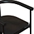 Contemporary Black Chair with Brass Accents 3D model small image 3