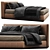 Modern Minotti Powell 94 Furniture 3D model small image 2