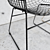 Sleek Wire Armchair: Black & Brass 3D model small image 4