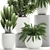 Exotic Greenery Set in White Vase 3D model small image 3