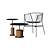 Modern Outdoor Seating: Jeanette Chair & Louie Table 3D model small image 1