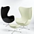 Elegant Egg Chair by Arne Jacobsen 3D model small image 1