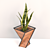 Modern Metal Wood Triangular Vase 3D model small image 1