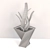 Modern Metal Wood Triangular Vase 3D model small image 3