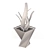 Modern Metal Wood Triangular Vase 3D model small image 6