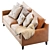 Elegant Beverly Upholstered Sofa 3D model small image 2