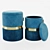 Fashionable Ottomans: My Interno Set of 2 in New-York Blue 3D model small image 1