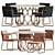 Modern Dining Set: Rouka Chair + Circuit Table 3D model small image 1