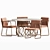 Modern Dining Set: Rouka Chair + Circuit Table 3D model small image 3