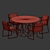 Modern Dining Set: Rouka Chair + Circuit Table 3D model small image 5