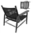 Tessa Outdoor: Elegant Wood and Woven Cord Armchair 3D model small image 3
