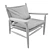 Tessa Outdoor: Elegant Wood and Woven Cord Armchair 3D model small image 4