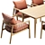 Kerry Lounge Chair & Tate Walnut Table Set 3D model small image 3