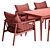 Kerry Lounge Chair & Tate Walnut Table Set 3D model small image 5