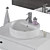 Modern Bathroom Furniture Set: HEMNES / TORNVIKEN 3D model small image 4