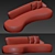 Luxury Marseille Curved Sofa (Mohair) 3D model small image 3