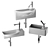 Contemporary Wash Basin Set 3D model small image 7