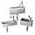 Contemporary Wash Basin Set 3D model small image 8