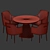 Luxurious Elowen Velvet Armchair & Kelly Wearstler Miramar Table Set 3D model small image 5