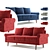 Sleek Elva Sofa: Flared Arm, High Quality 3D model small image 1