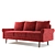 Sleek Elva Sofa: Flared Arm, High Quality 3D model small image 2