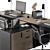 Executive Office Set - Complete Workstation 3D model small image 4