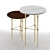 Elegant Eva Side Table - Walnut, Marble & Gold 3D model small image 2
