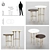 Elegant Eva Side Table - Walnut, Marble & Gold 3D model small image 9