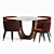 Colette Dining Chair & Romeo Table Set 3D model small image 2