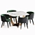 Colette Dining Chair & Romeo Table Set 3D model small image 3