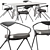 Industrial Akron Dining Chair Set 3D model small image 1