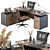 Elegant Executive Office Furniture Set 3D model small image 1