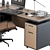 Elegant Executive Office Furniture Set 3D model small image 3