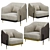 Elegant Oxford Armchair 3D model small image 1