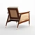Nadia Caned Accent Chair: Boho Chic Seating 3D model small image 4