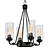 Rhett Black 4-Light Chandelier 3D model small image 1