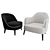 Flexform Dragonfly & Lysandre Armchairs: Contemporary Elegance by Roberto Lazzeroni 3D model small image 4