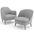Flexform Dragonfly & Lysandre Armchairs: Contemporary Elegance by Roberto Lazzeroni 3D model small image 7