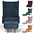 3Dmax Model: Oscar Wing Back Chair 3D model small image 2